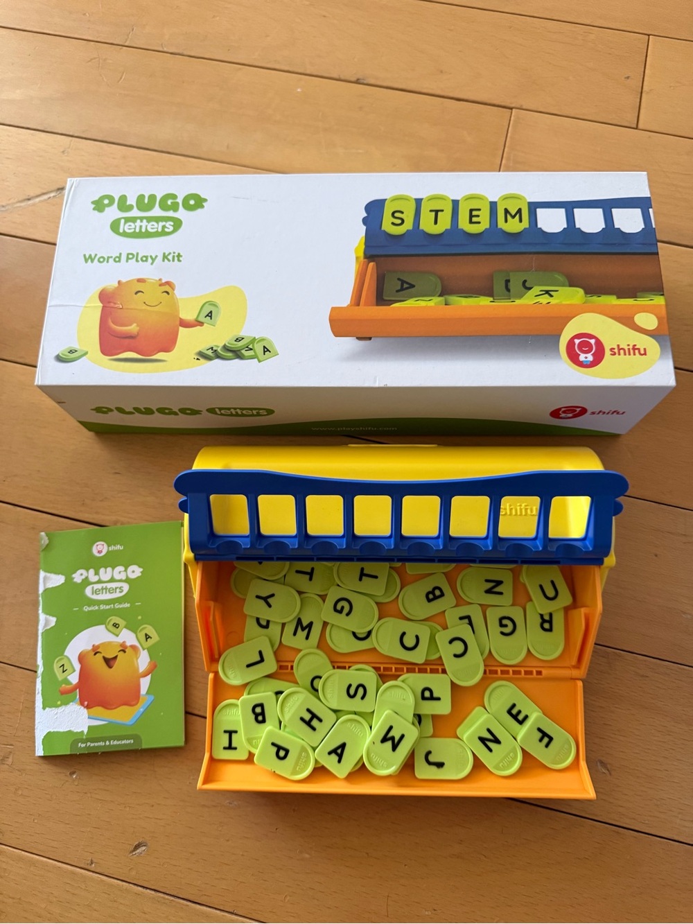 Shifu Plugo Letters Word Play Kit – Yellow, Blue, Lime Green